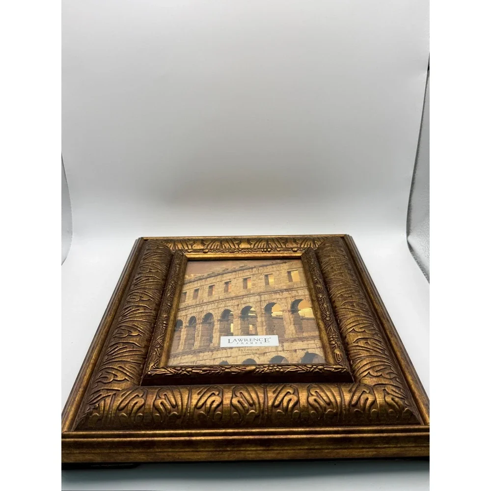 Lawrence Frames‎ Ornate Antique Gold 5x7 Picture Frame Baroque Floral Relief